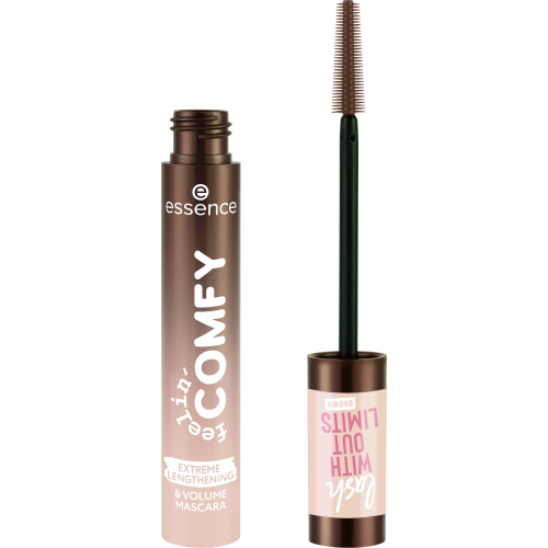 essence feelin' comfy řasenka lash WITHOUT LIMITS EXTREME LENGTHENING & VOLUME hnědá