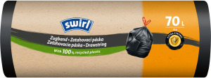 Levně Swirl extra silné zatahovací pytle na odpad 70 l, 56 × 86 cm, 36 µ, 8 ks