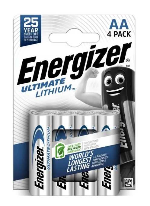 Baterie, AA (tužková), 4 ks, lithiová, ENERGIZER "Ultimate Lithium"