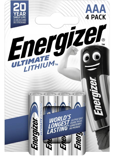 Energizer Ultimate FR03 mikrotužková baterie AAA lithiová 1250 mAh 1.5 V 4 ks