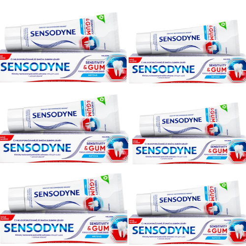 Sensodyne Sensitivity & Gum zubní pasta pro ochranu dásní 6x75 ml
