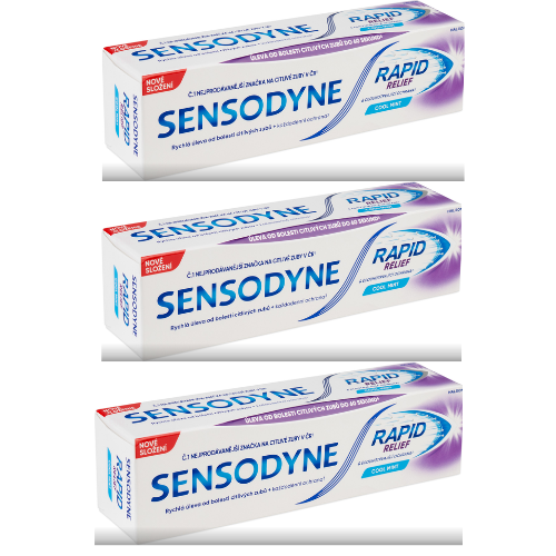 Zubní pasta SENSODYNE Rapid Cool Mint 3x75 ml