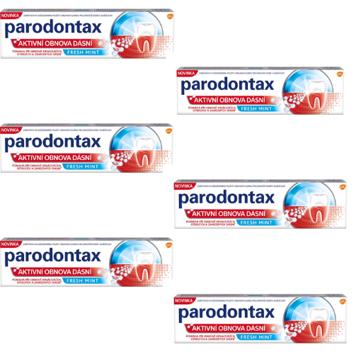 Levně Parodontax Aktivní obnova dásní zubní pasta (fresh mint), 6x75ml