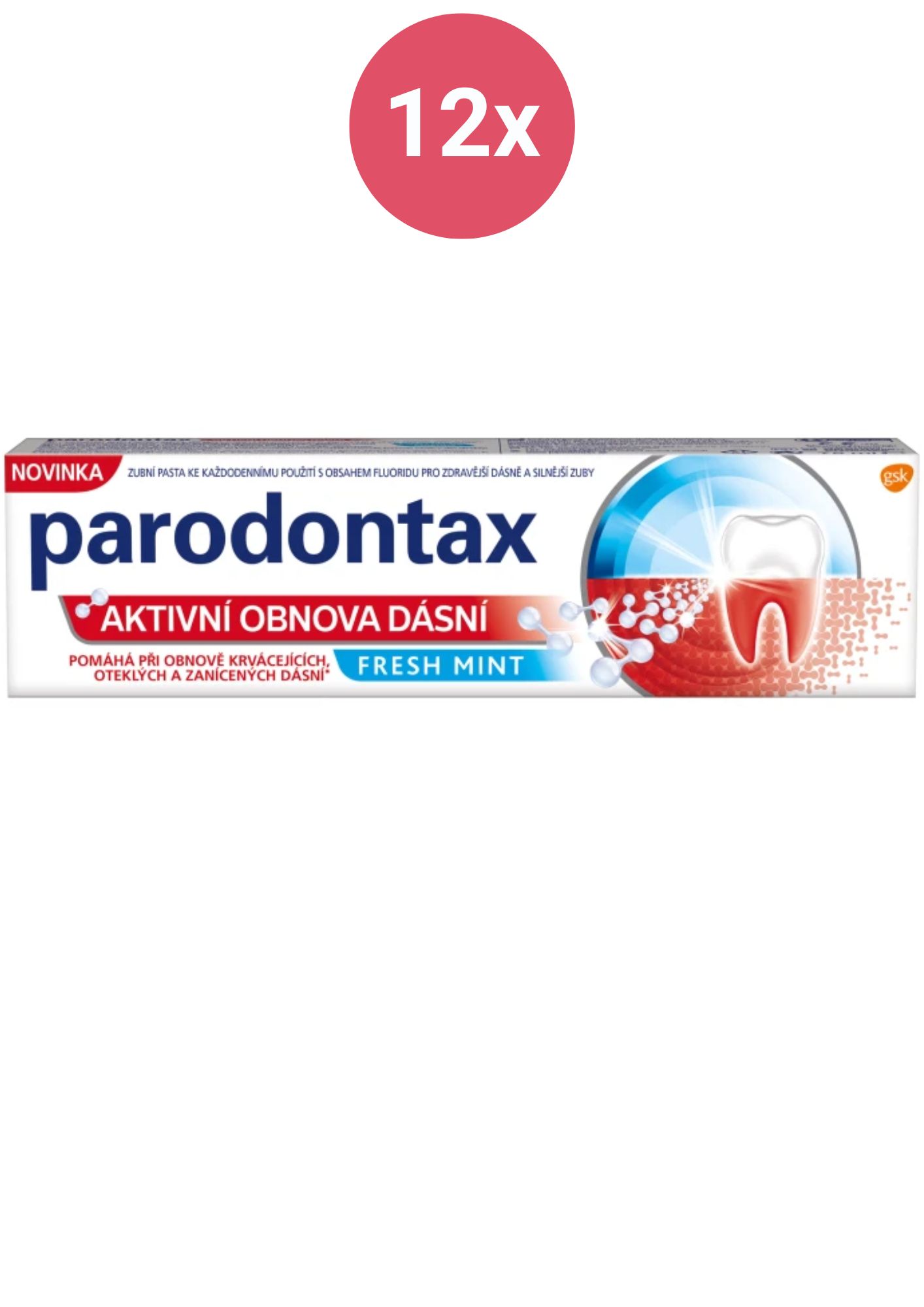 Levně Parodontax Aktivní obnova dásní zubní pasta (fresh mint), 12x75ml