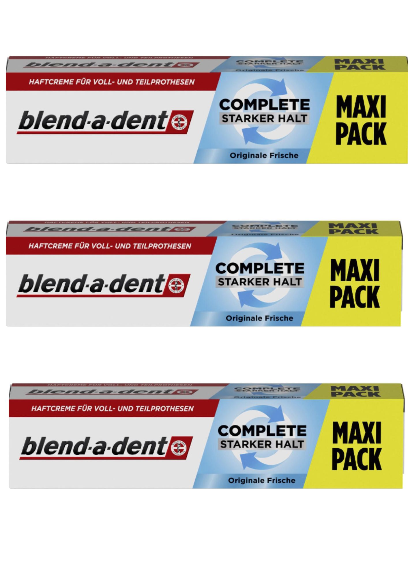 Blend-a-dent fixační krém na zubní protézy 3x70 ml
