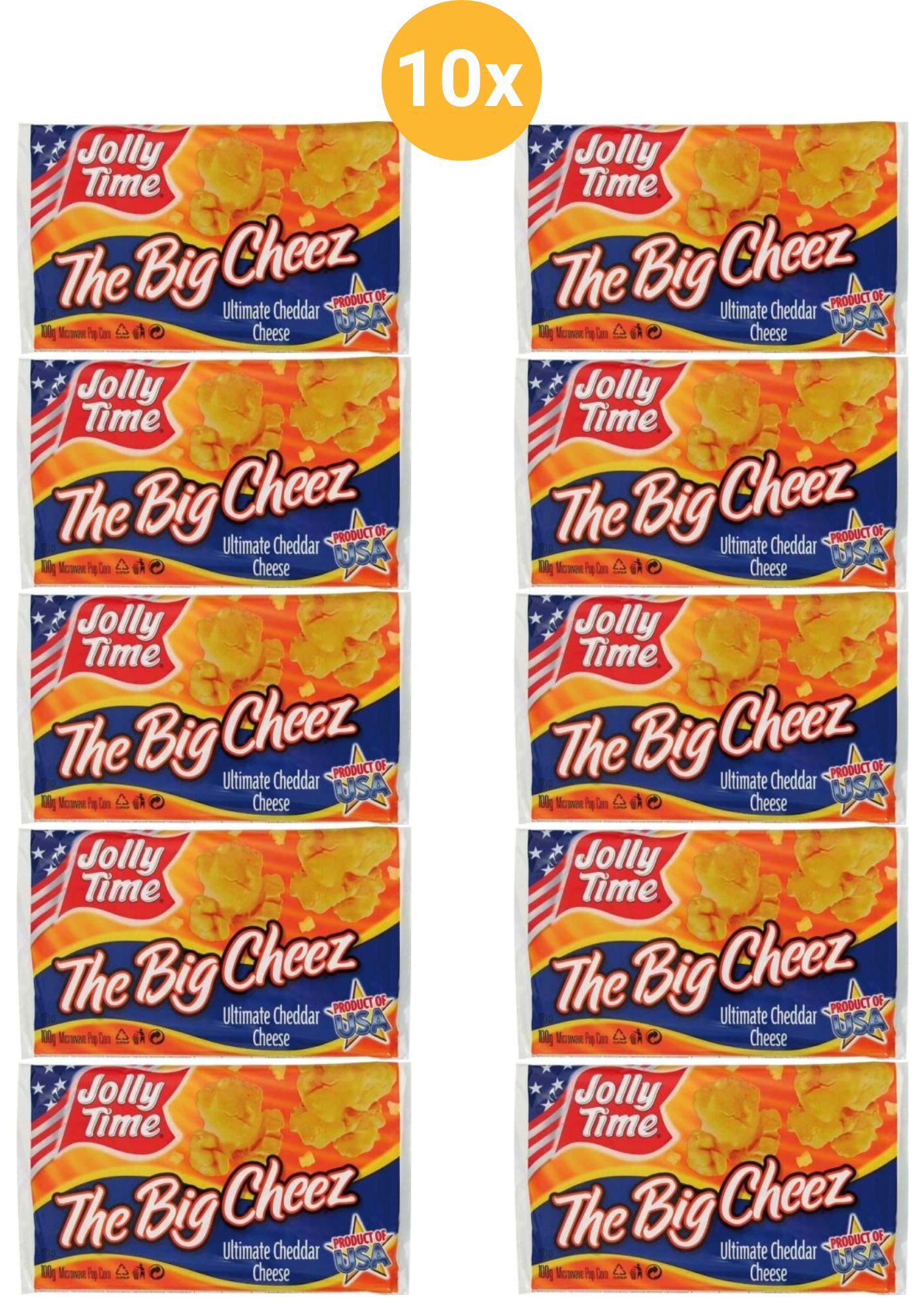 Jolly Time Popcorn se sýrovou příchutí 10x100 g