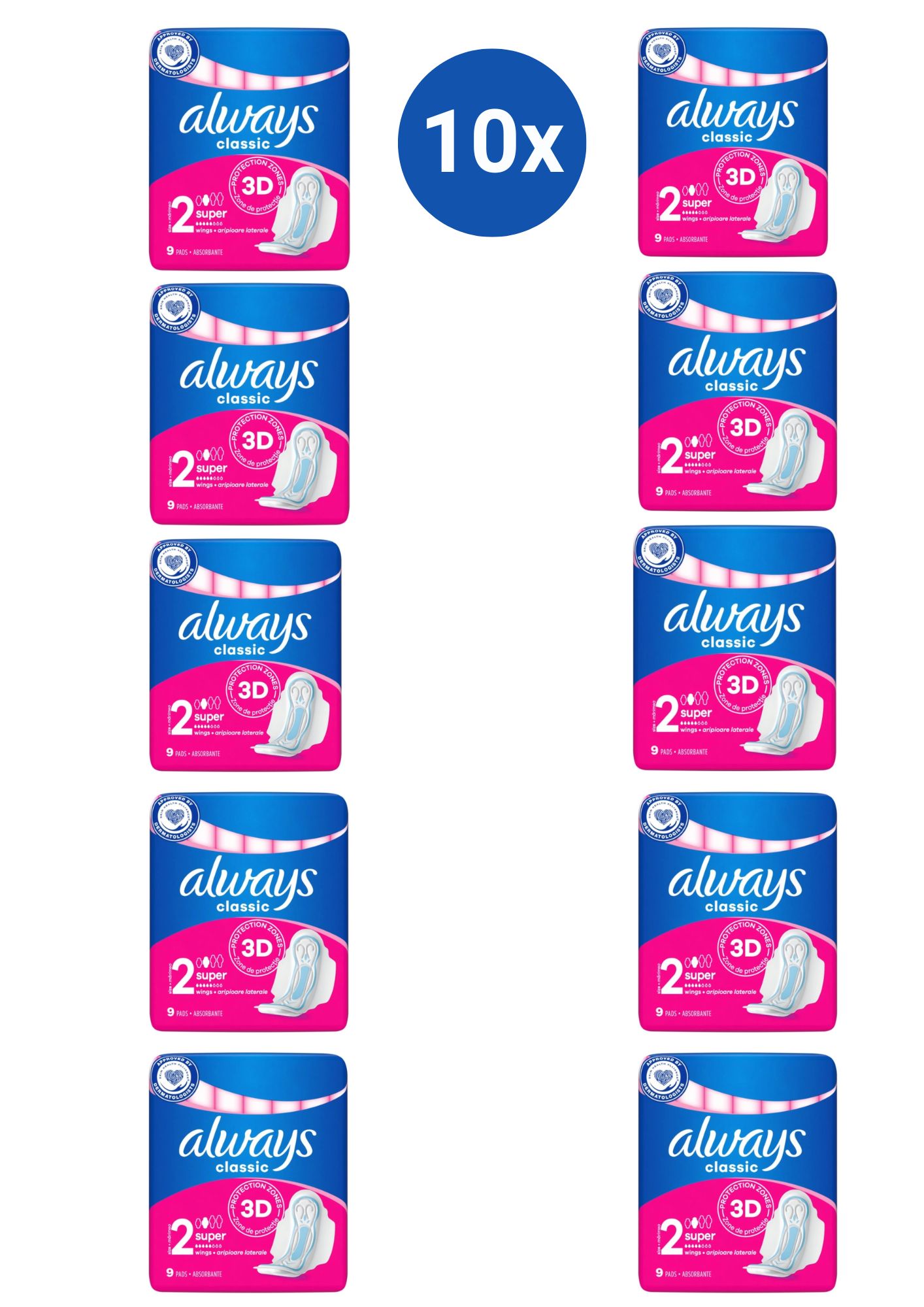 Always vložky Classic 9ks Maxi, 10x