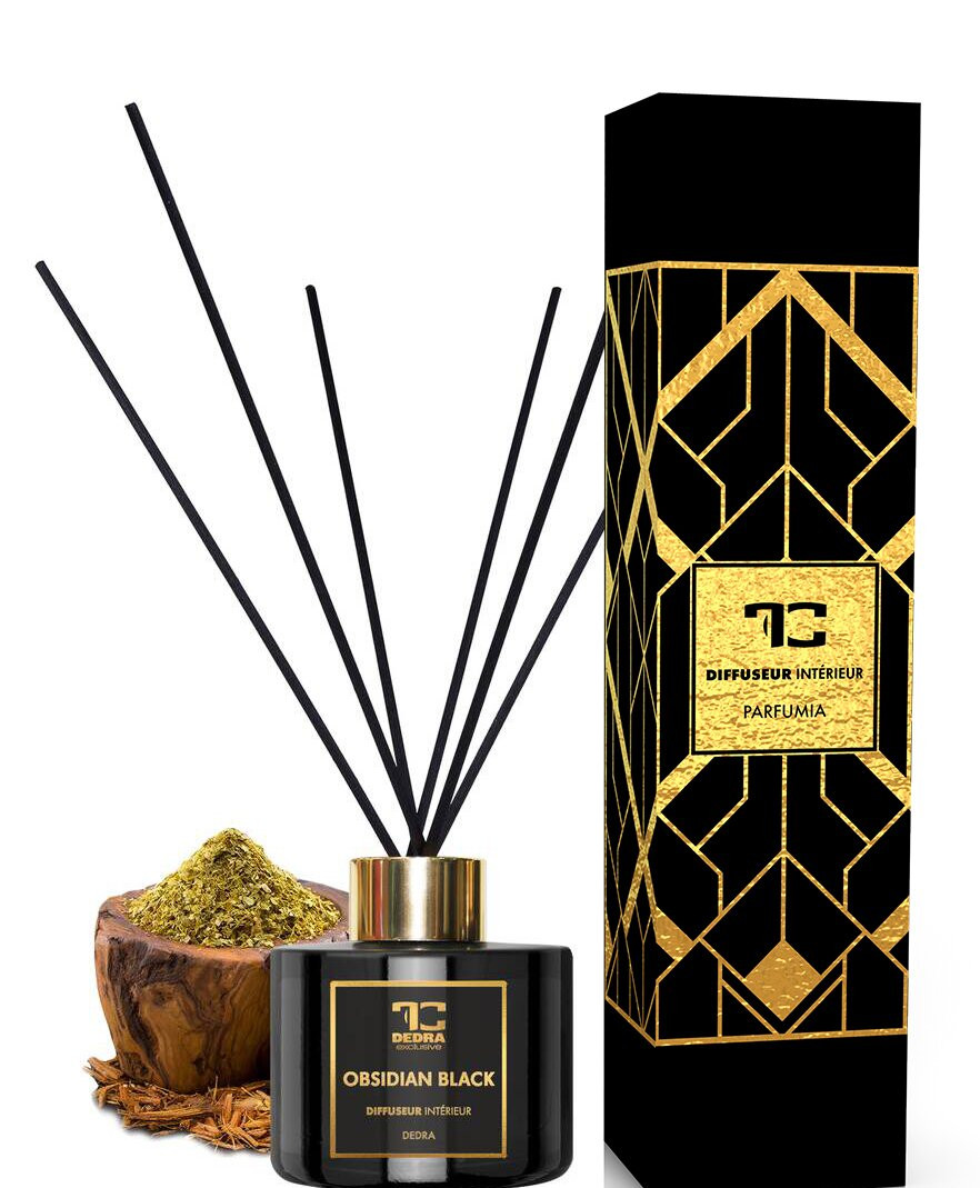 Levně OBSIDIAN BLACK | tyčinkový difuzér | PARFUMIA® | 100 ml