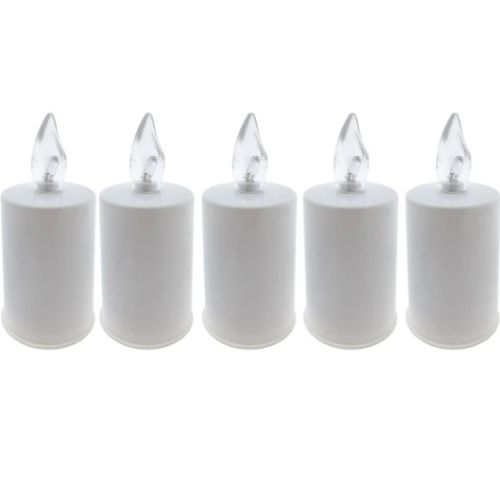 Levně LED Bílá hřbitovní svíčka včetně baterií 5x1ks