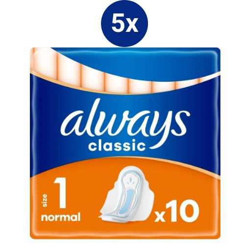 Levně Always vložky Classic 5x10ks Normal