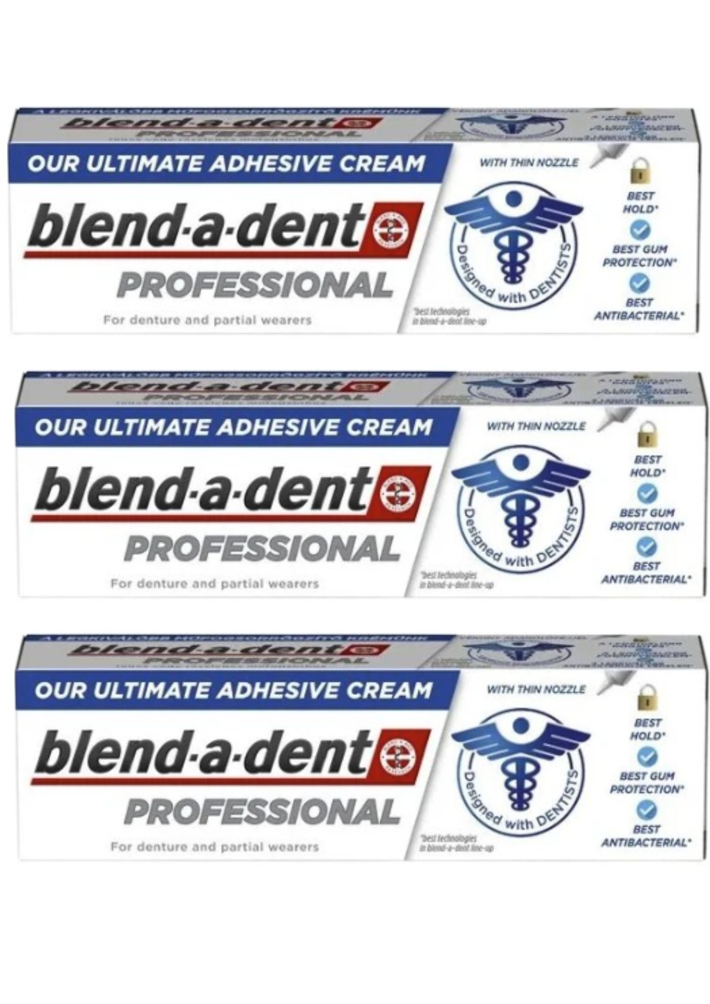 Levně Blend-a-dent upevňující krém Professional 3x40g