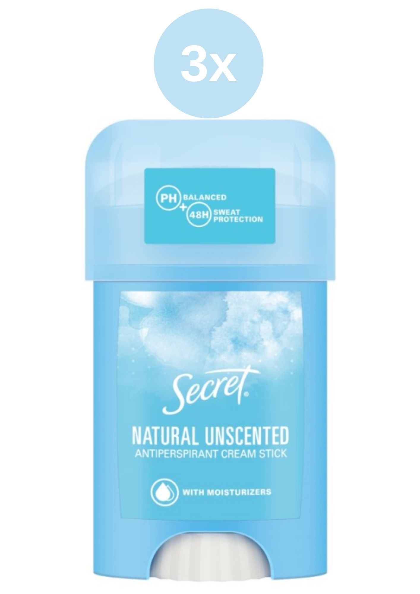 Levně Secret Active Cream antiperspirant krémový deostick natural 3x40 ml