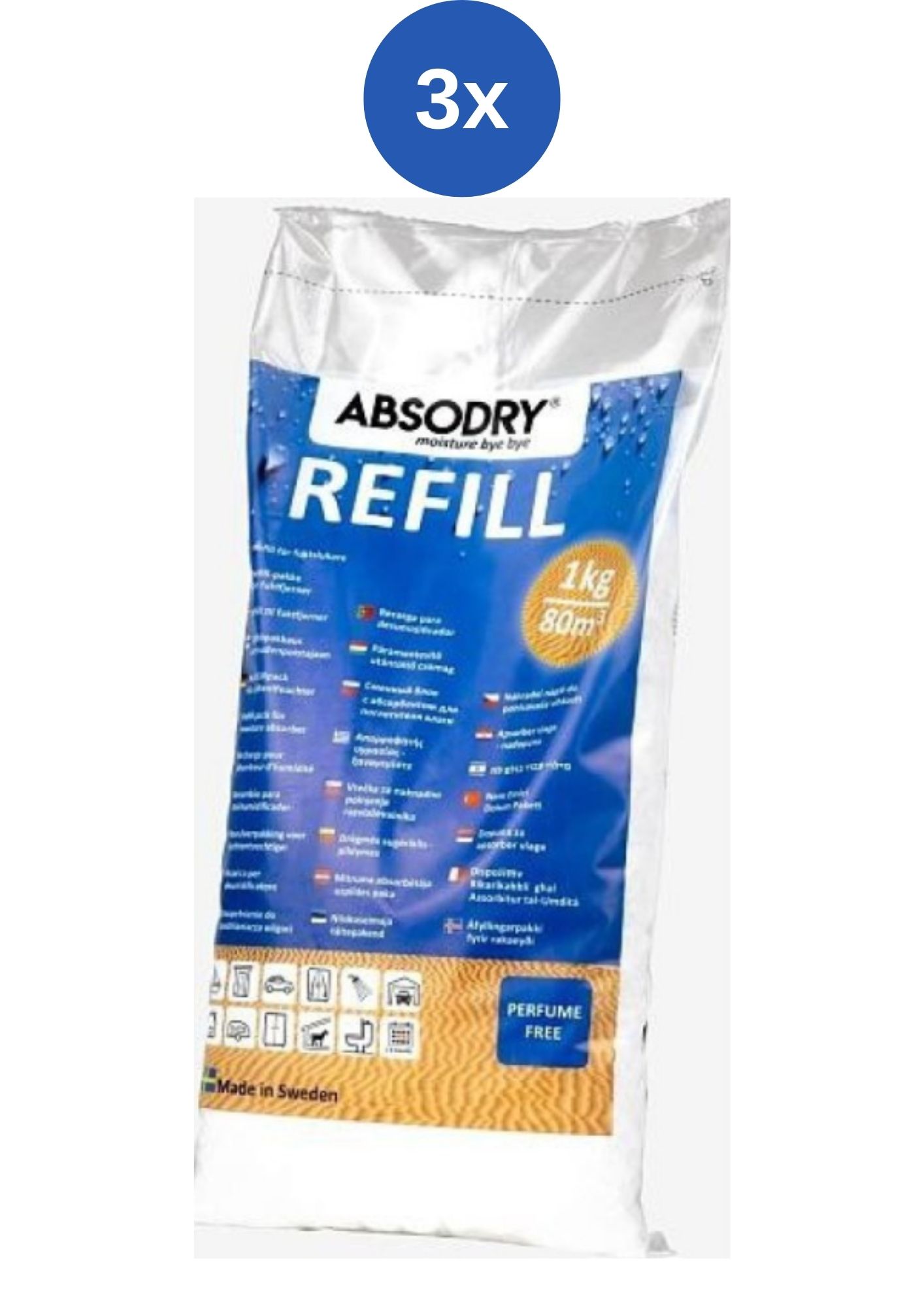Levně Den Braven Cleanhome ABSODRY náhradní náplň 3x1000g