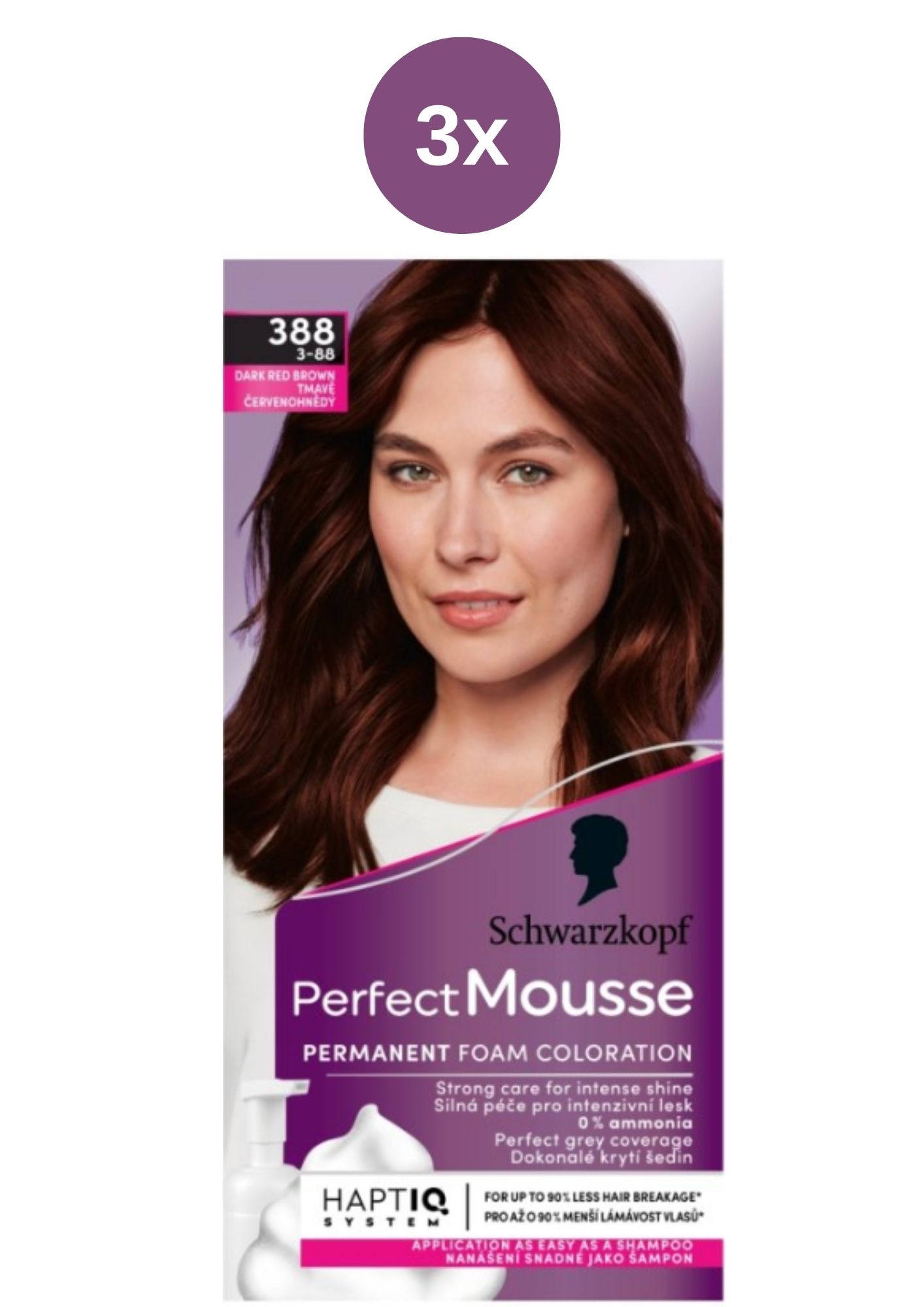 Levně Perfect Mousse 3x tmavě červenohnědý 388