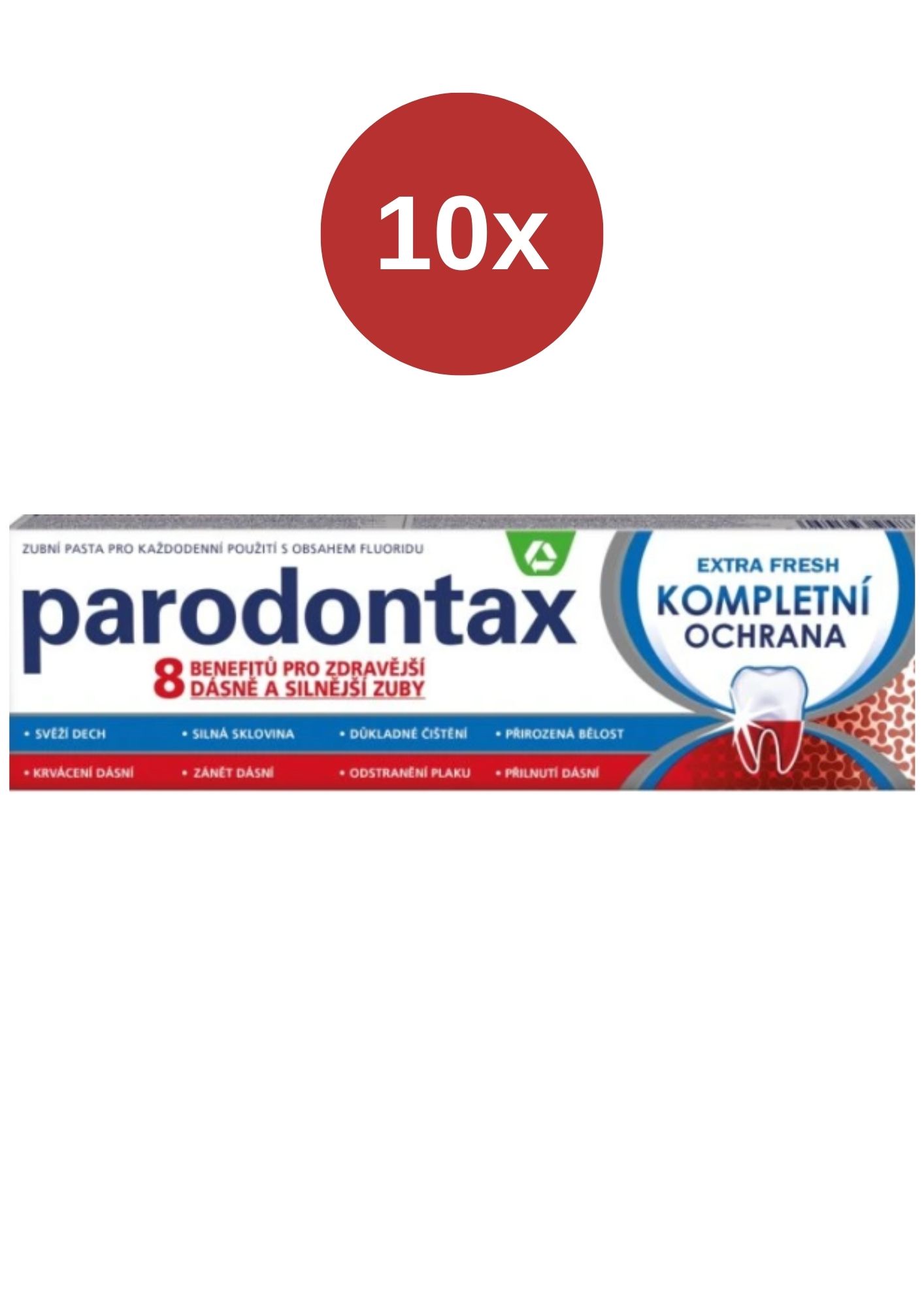 Levně Parodontax Kompletní ochrana EXTRA FRESH zubní pasta 10x75 ml