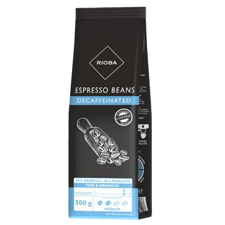RIOBA Decaffeinated zrnková káva 500 g