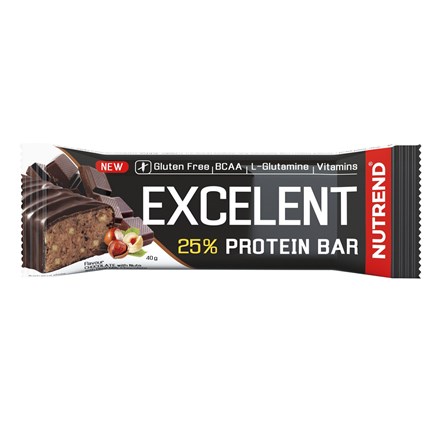Levně NUTREND Excelent Protein Bar čokoláda oříšky 25 % 30 x 40 g