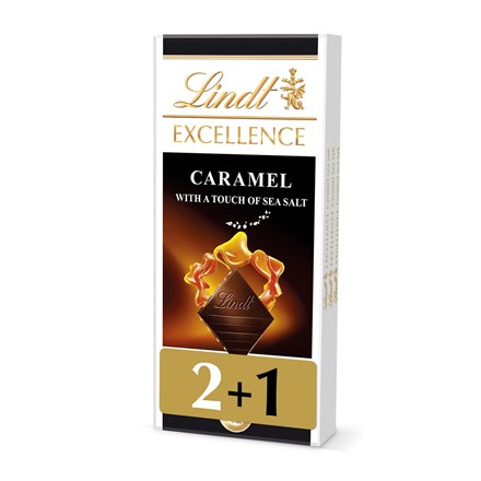 Lindt Excellence Caramel Sea Salt Čokoláda 3 x 100 g