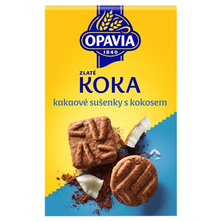 Levně OPAVIA Zlaté Koka sušenky s kokosem a kakaem 180 g