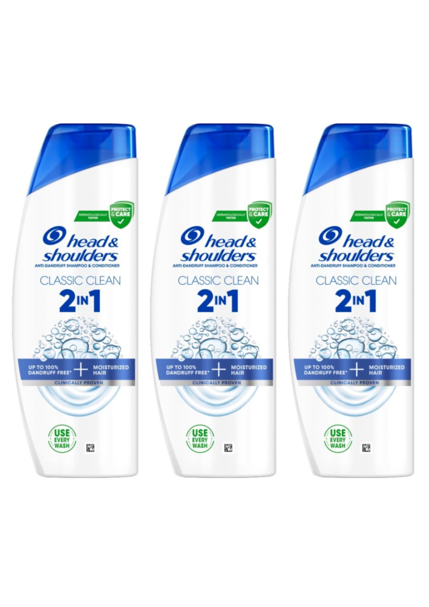Levně H&S šampon 2v1 Classic Clean 3x250ml