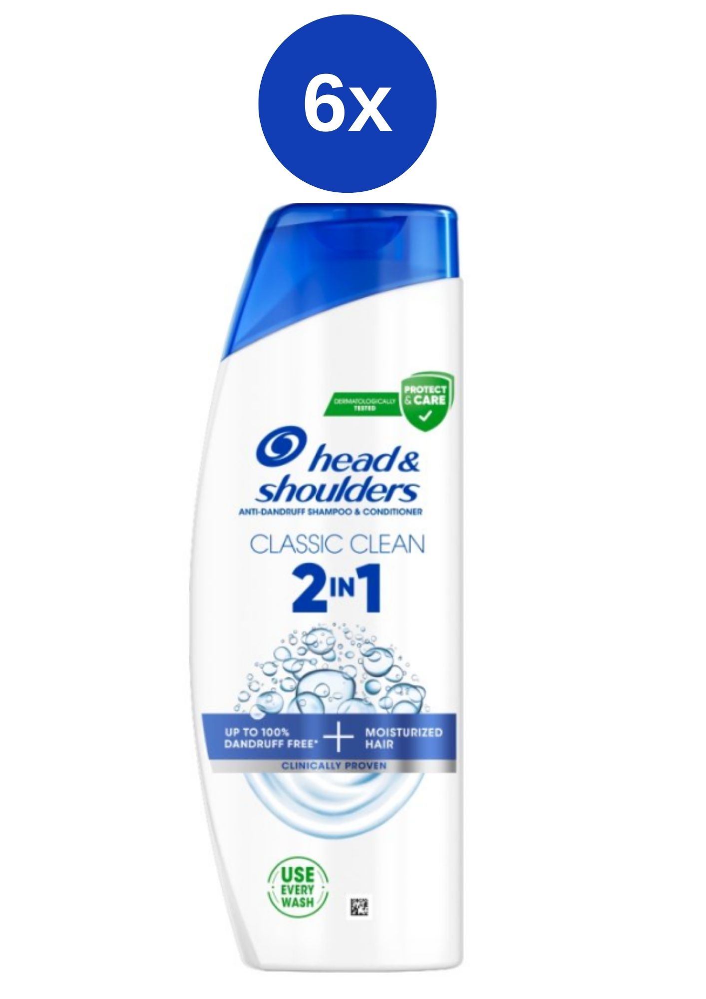 H&S šampon 2v1 Classic Clean 6x250ml