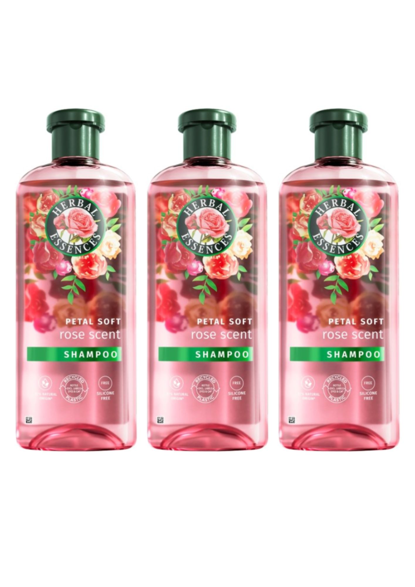 Levně Herbal Essences šampon 96% Natural origin Rose 3x350ml