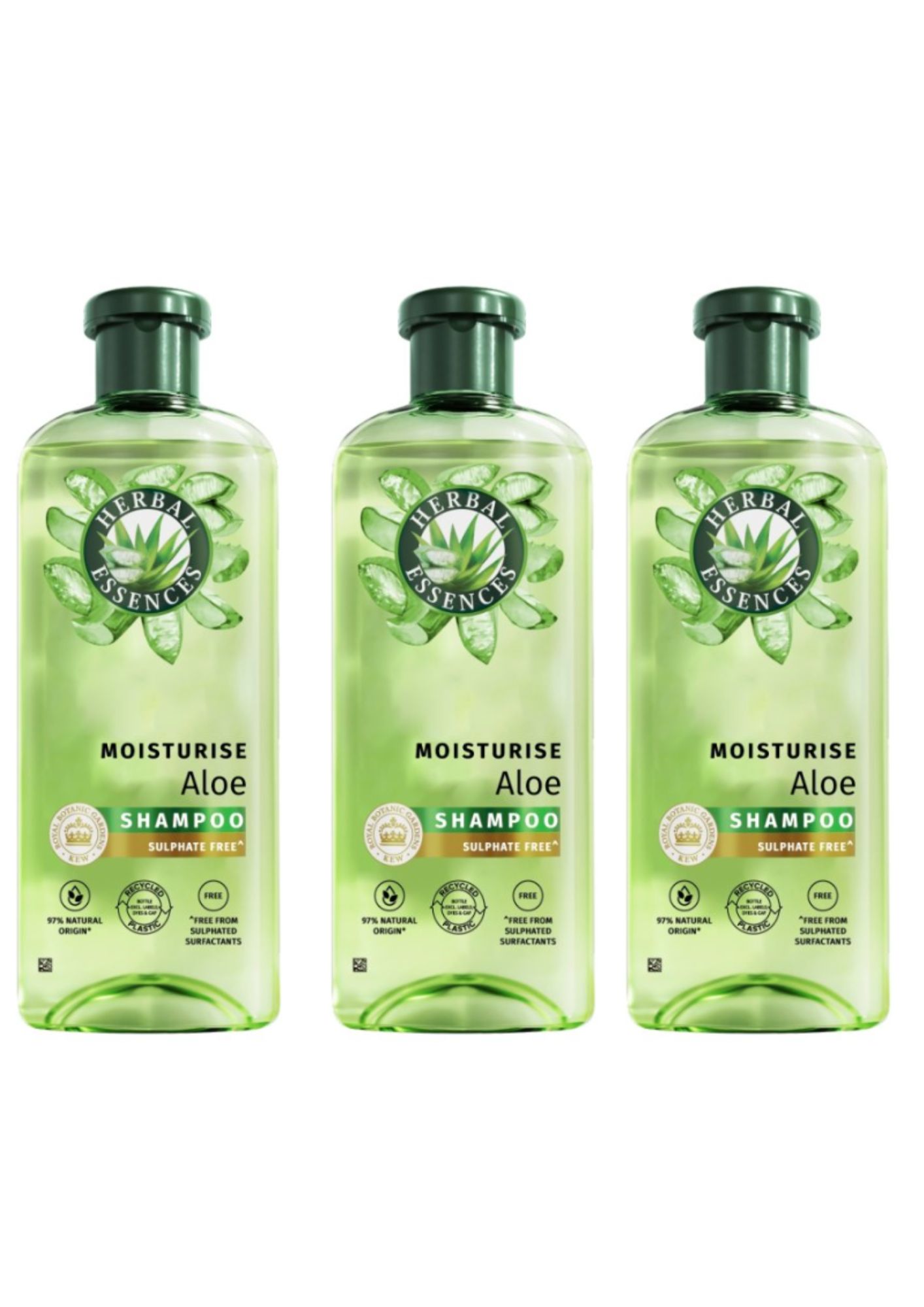 Levně Herbal Essences šampon 96% Natural origin Aloe 3x350ml
