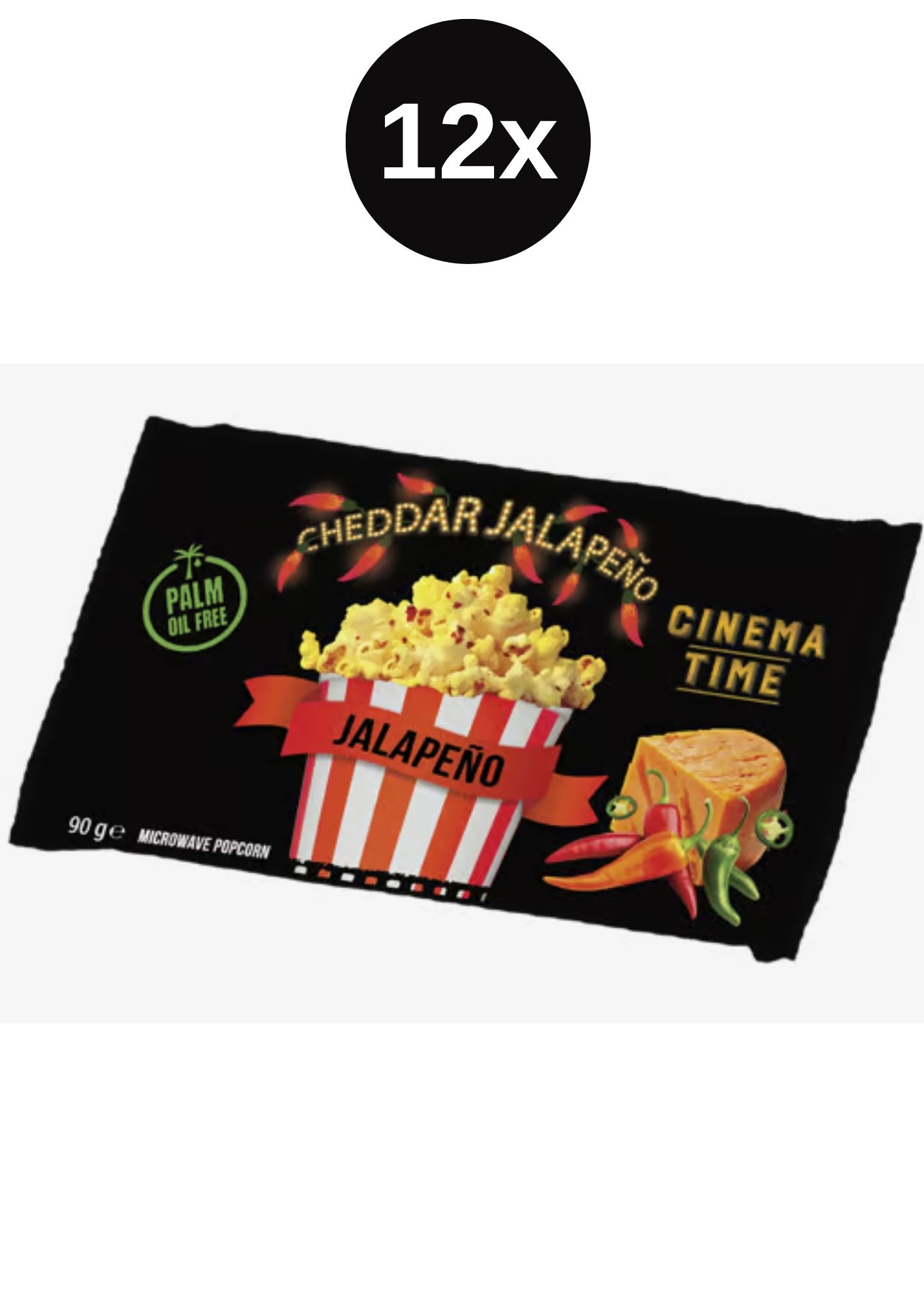 CINEMA TIME Popcorn Jalapeňo 12 x 90 g