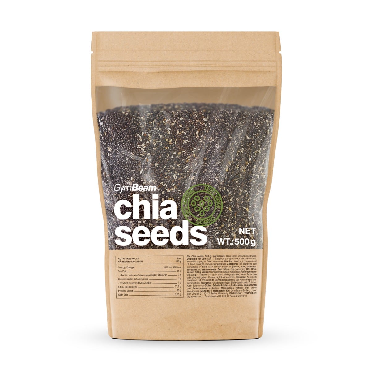 GymBeam Chia semínka 6 x 1 kg