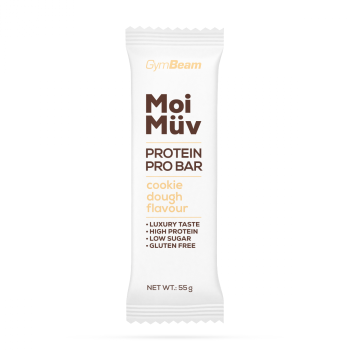 GymBeam MoiMüv Protein Pro Bar, 55 g Příchuť: cookie těsto