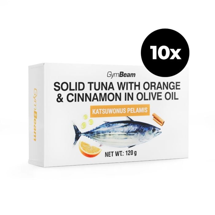Levně GymBeam Tuna in Olive Oil with Orange & Cinnamon 120 g