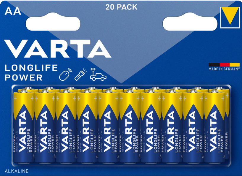 Varta Longlife Power AA (LR6) 1,5 V – balení 20 ks