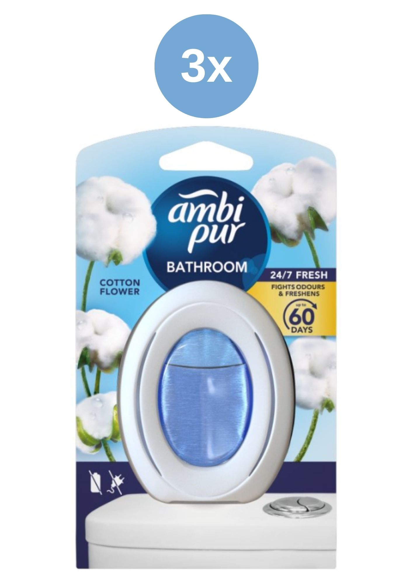 Levně Ambi Pur Bathroom 3x7,5ml CottonFlower