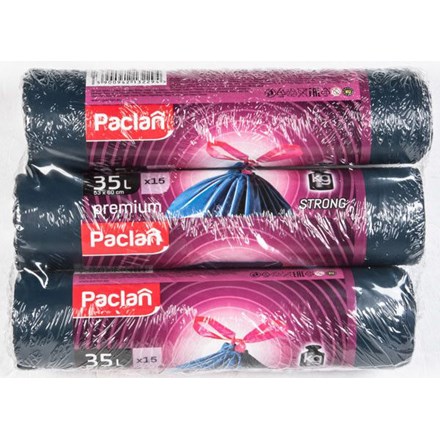 Paclan Premium Pytle na odpad zatahovací silné 35 l 3 x 15 ks