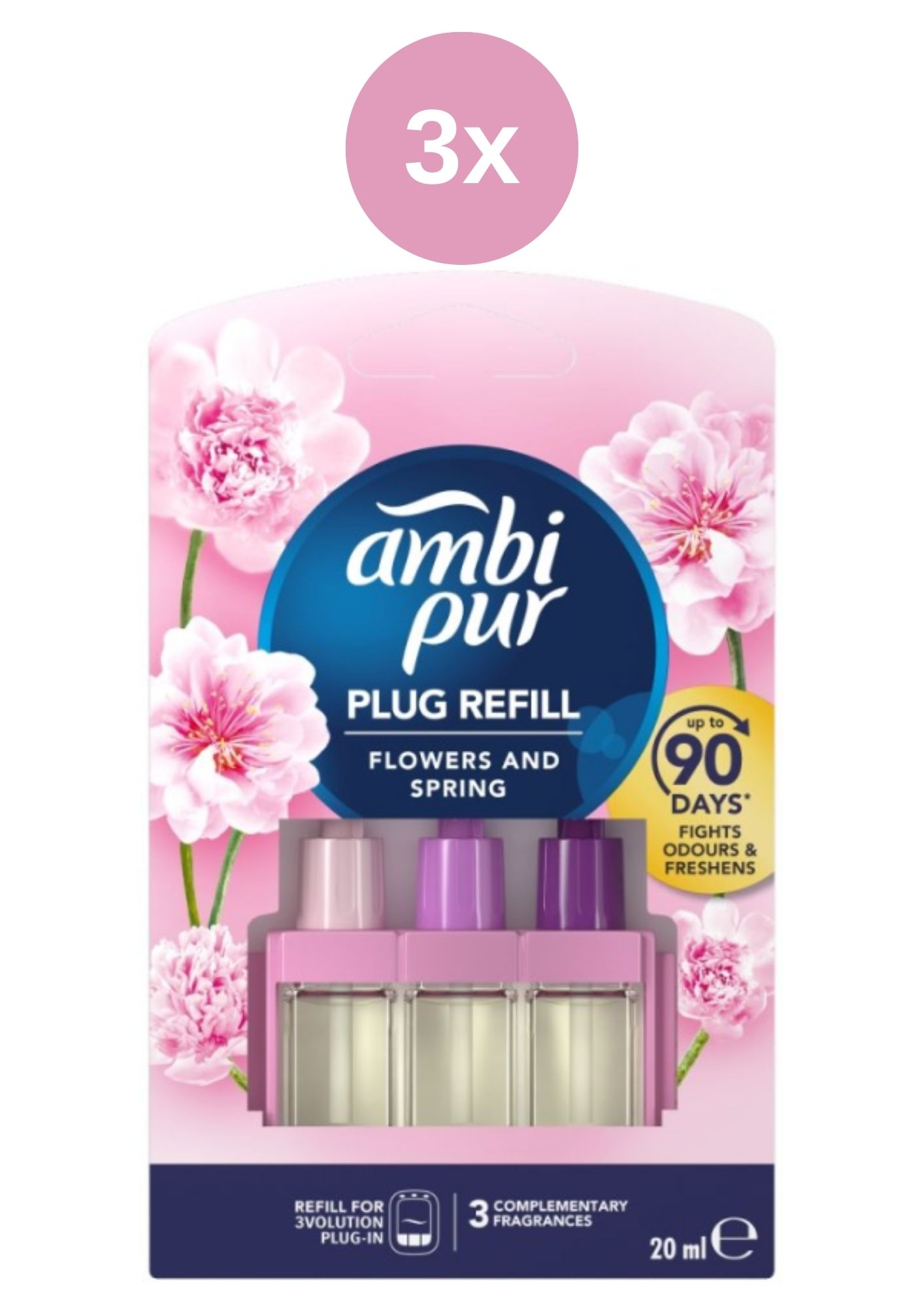 Levně Ambi Pur náplň 3x20ml 3vol Flowers&Spring
