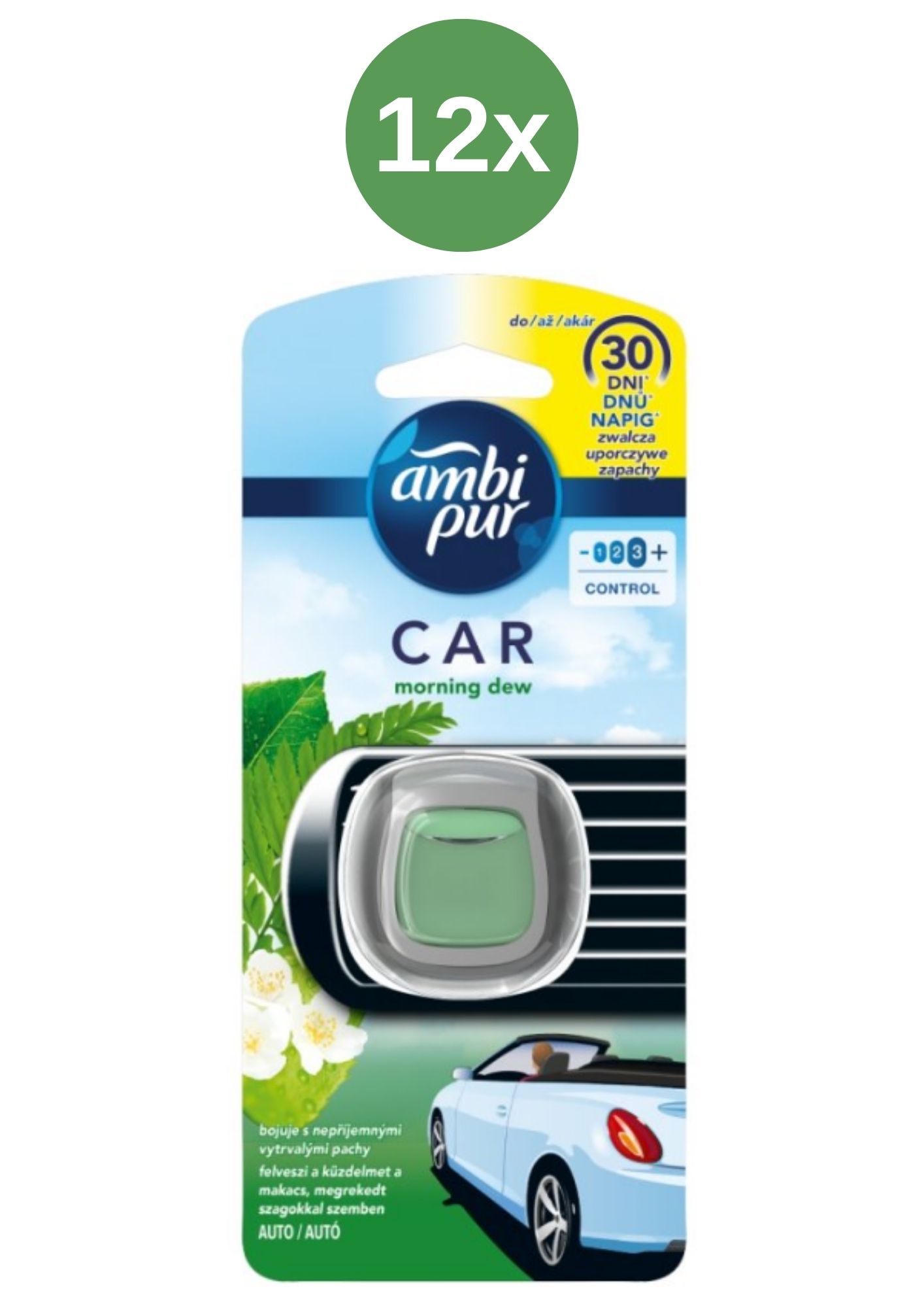 Levně AmbiPur Car Jaguar 12x2ml Morning Dew