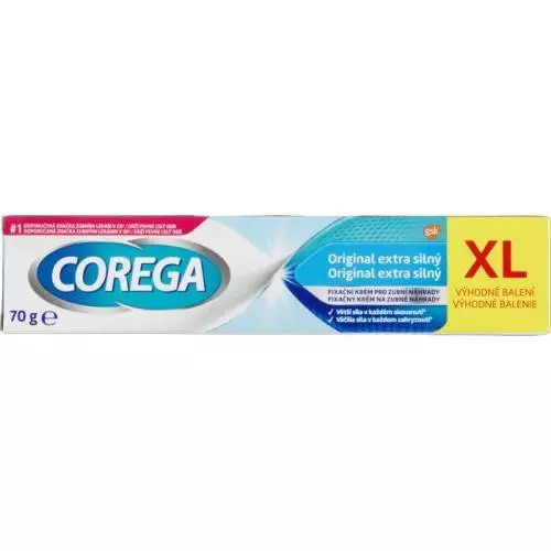 Levně Corega Original extra silný fixační krém na zubní náhrady XL, 70 g