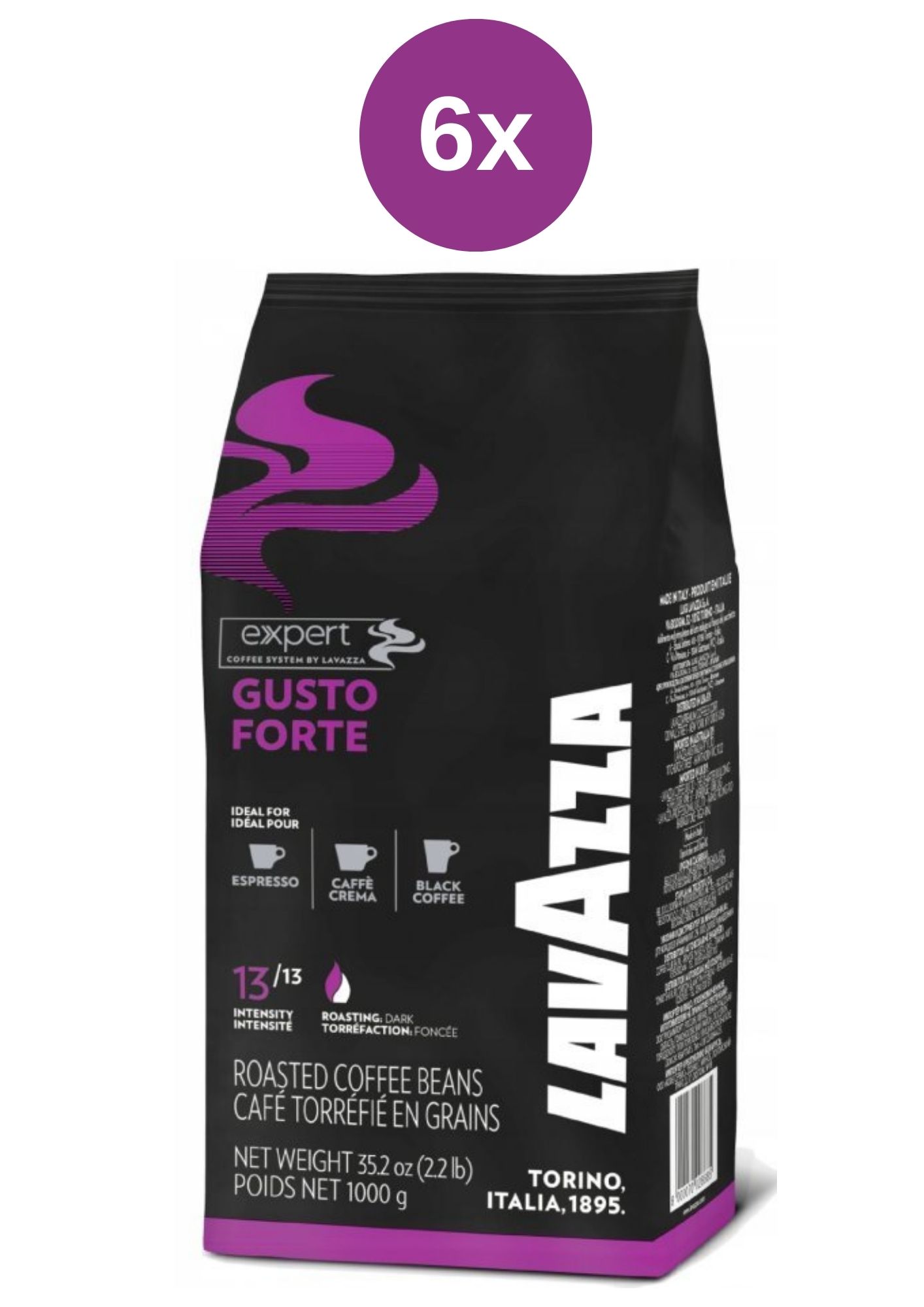 Levně Lavazza Expert Gusto Forte zrnková Káva 6x1000 g