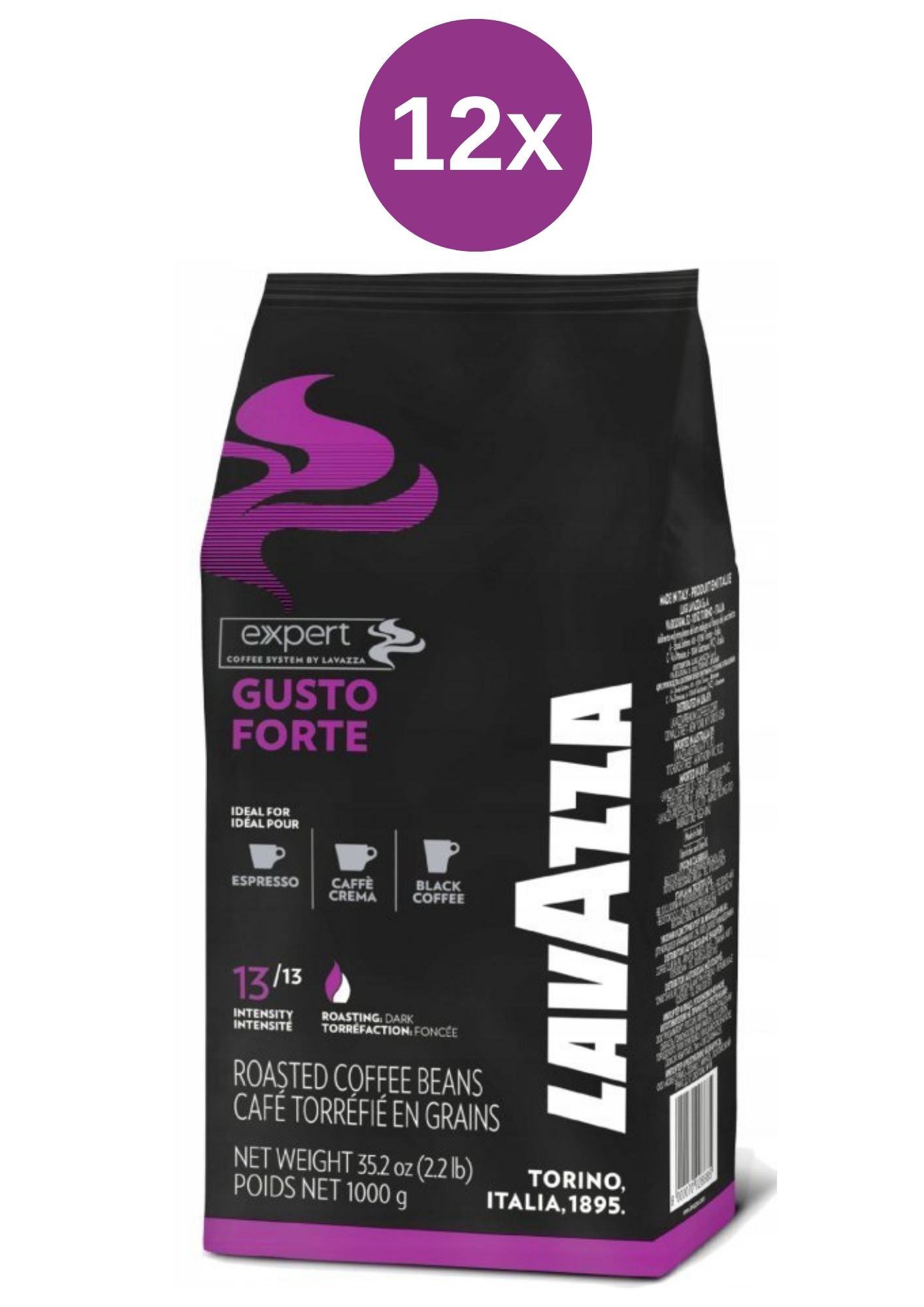 Levně Lavazza Expert Gusto Forte zrnková Káva 12x1000 g