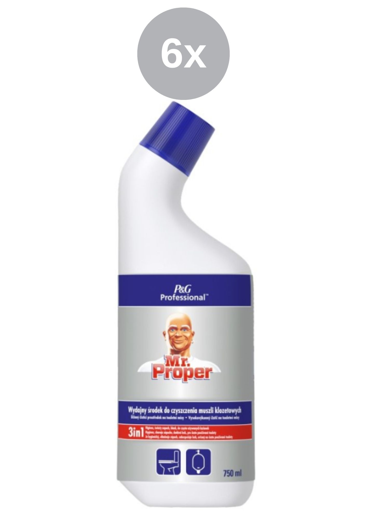 Levně Mr.Proper PROF 6x750ml WC 3v1