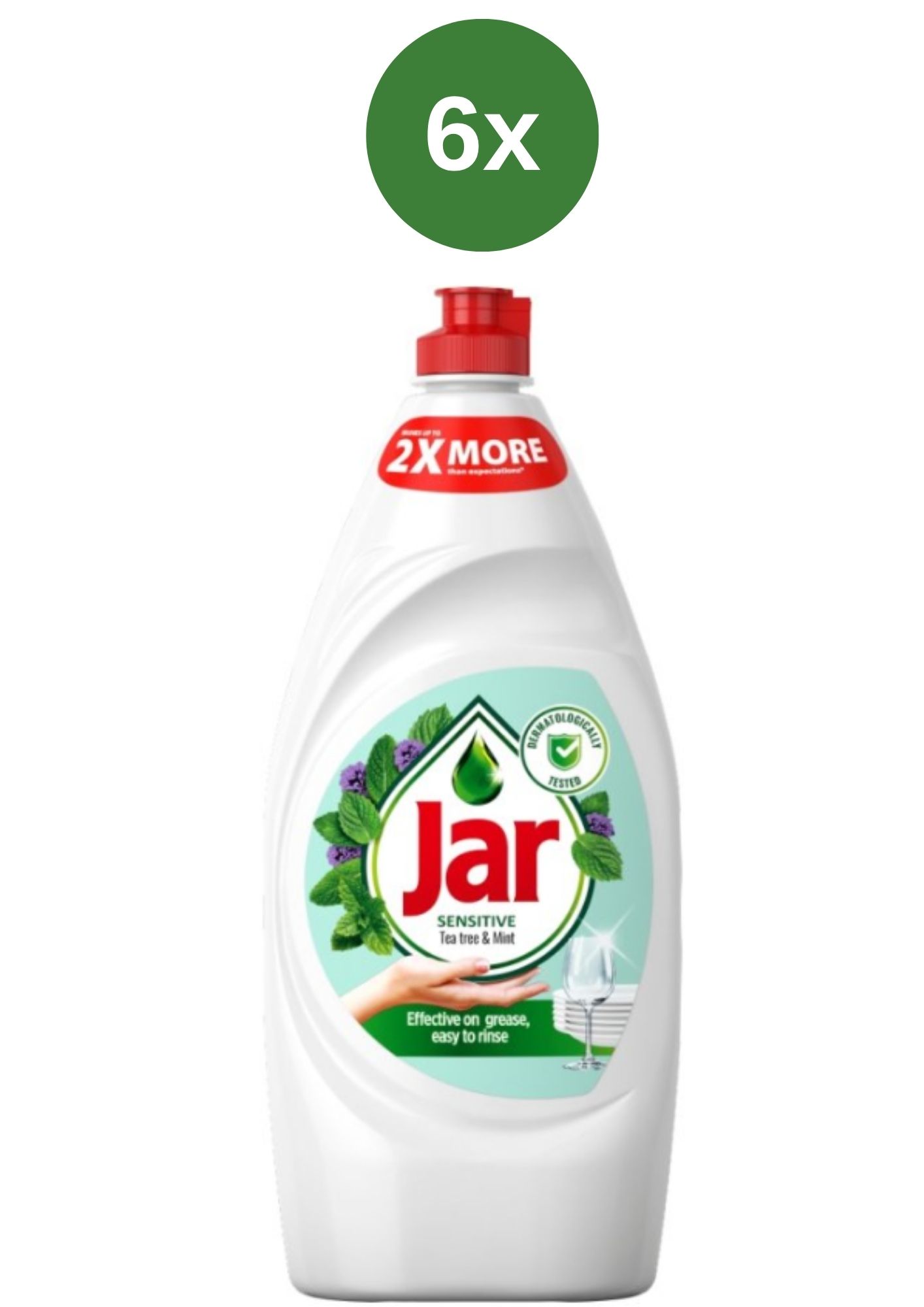 Levně Jar na nádobí Sensitive Tea Tree a Mint 6x900 ml