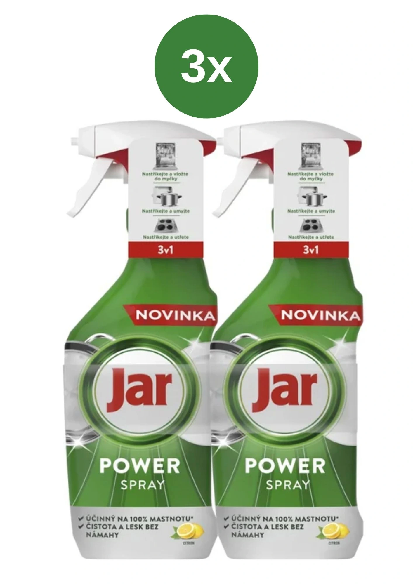 Jar Power Spray Citronová Vůně 3x(2x500 ml)