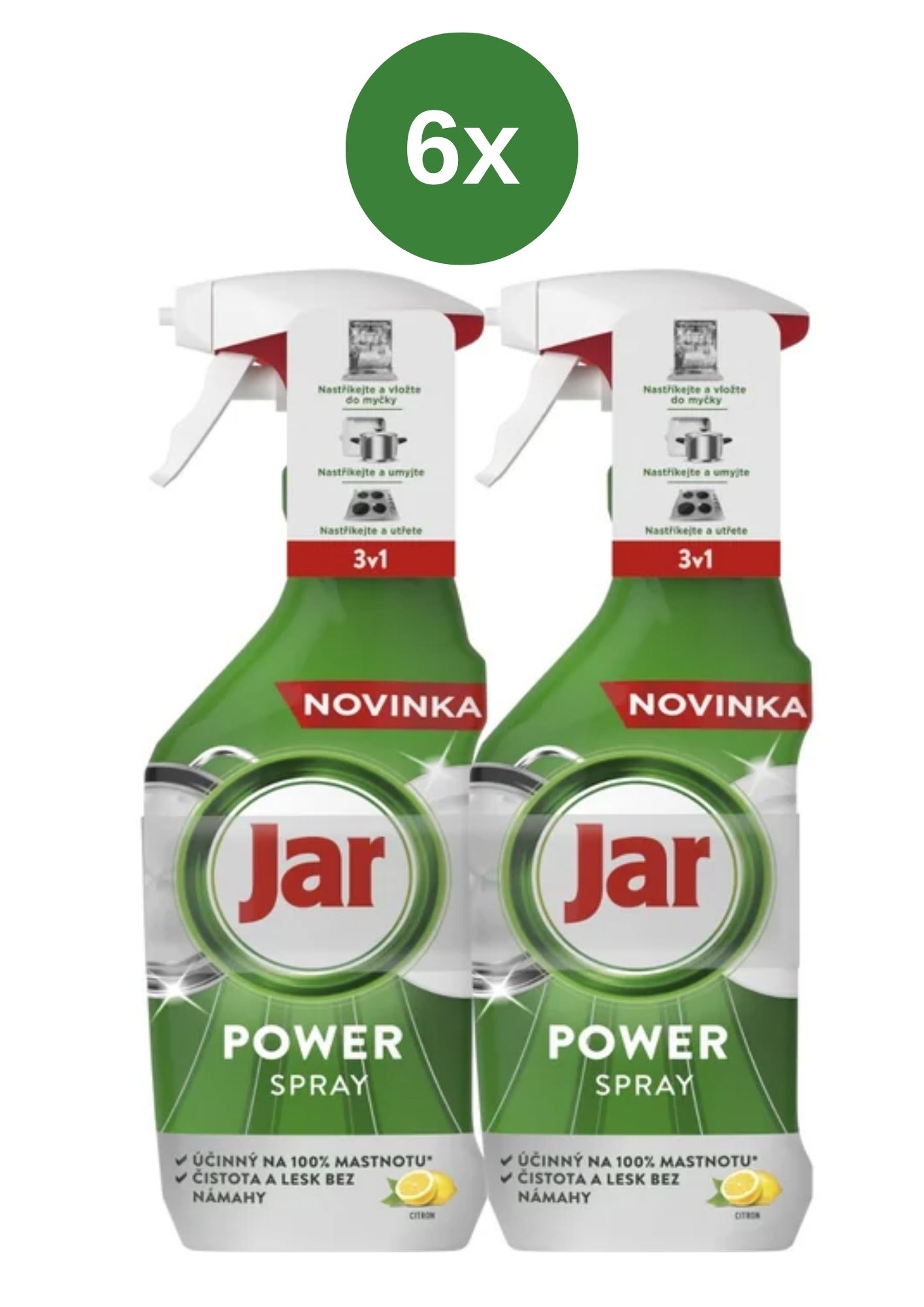 Levně Jar Power Spray Citronová Vůně 6x(2x500 ml)