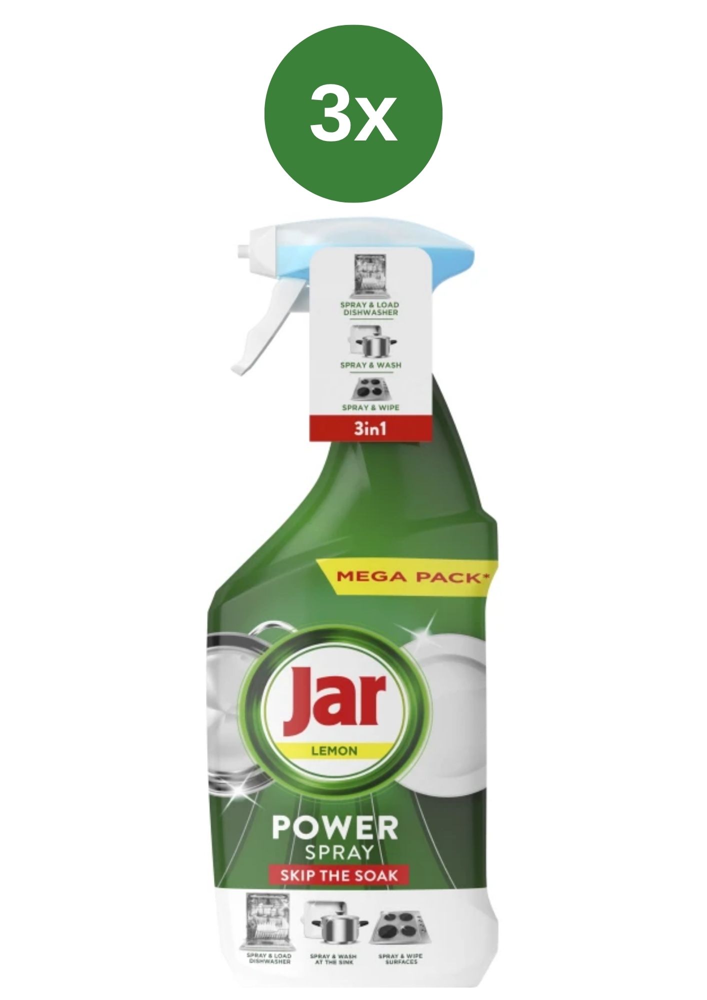 Levně Jar Power Spray 3x800ml Lemon