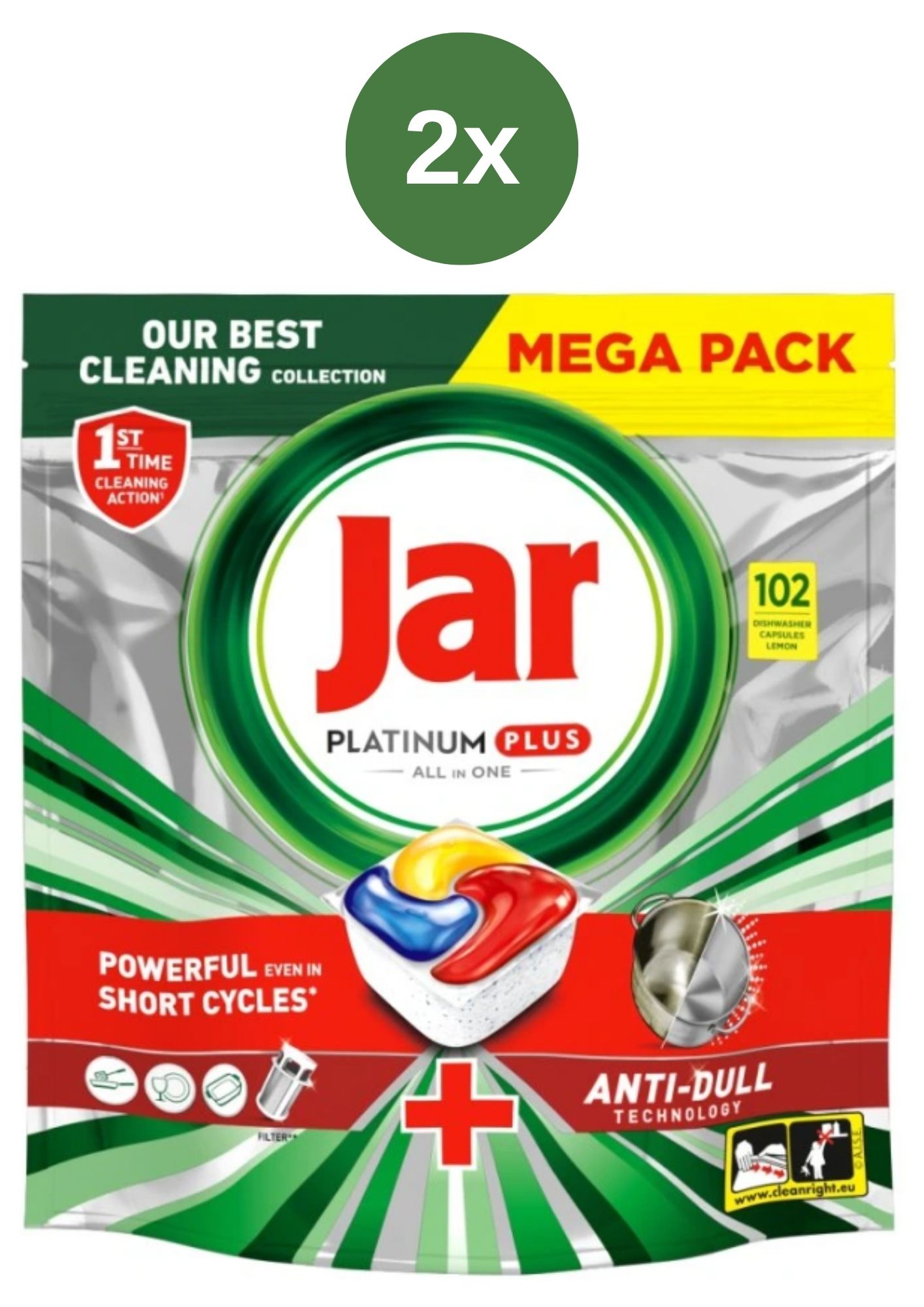 Jar Platinum Plus tablety do myčky citron 2x102 ks