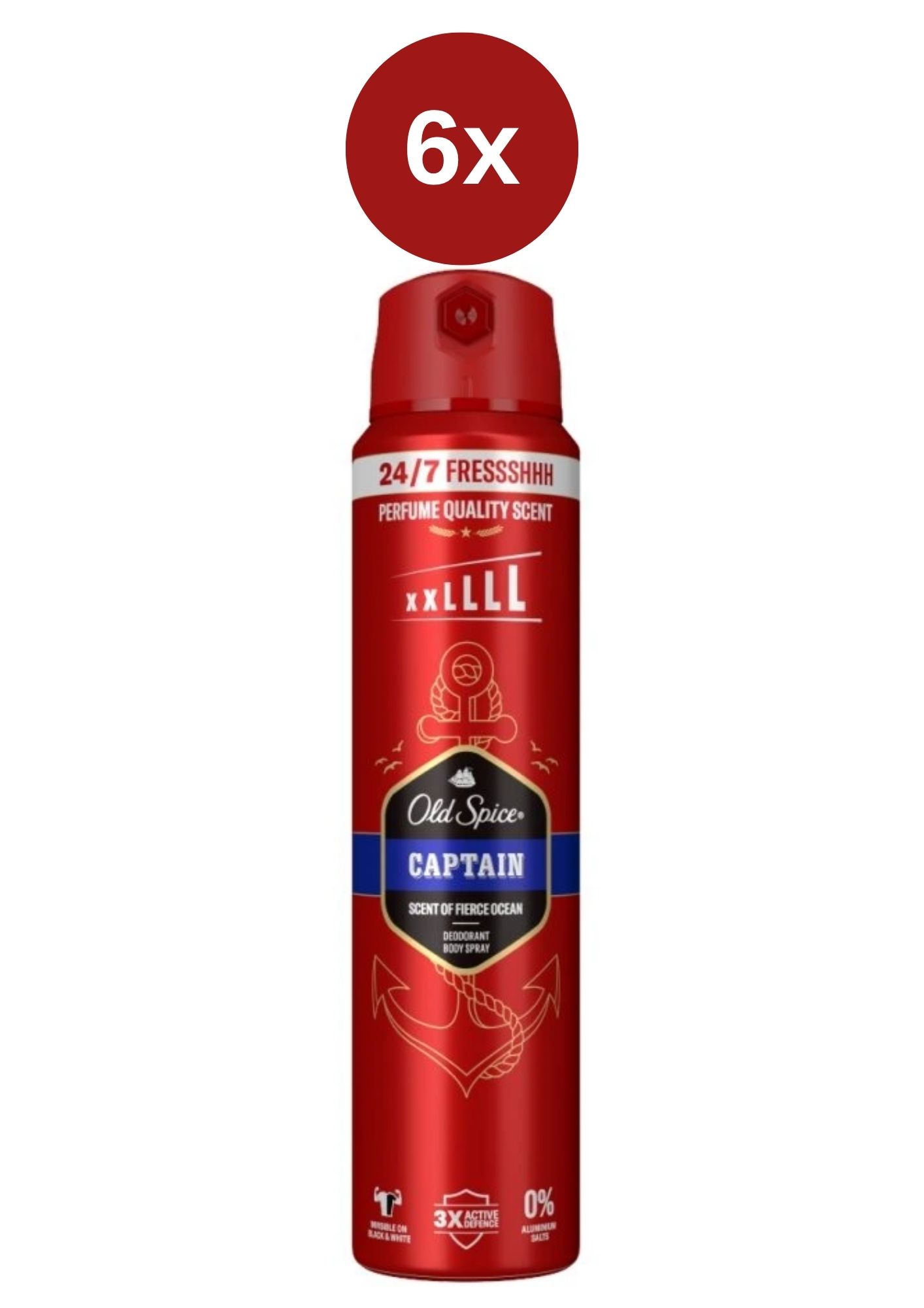 Levně Old Spice Captain deospray 6x250 ml