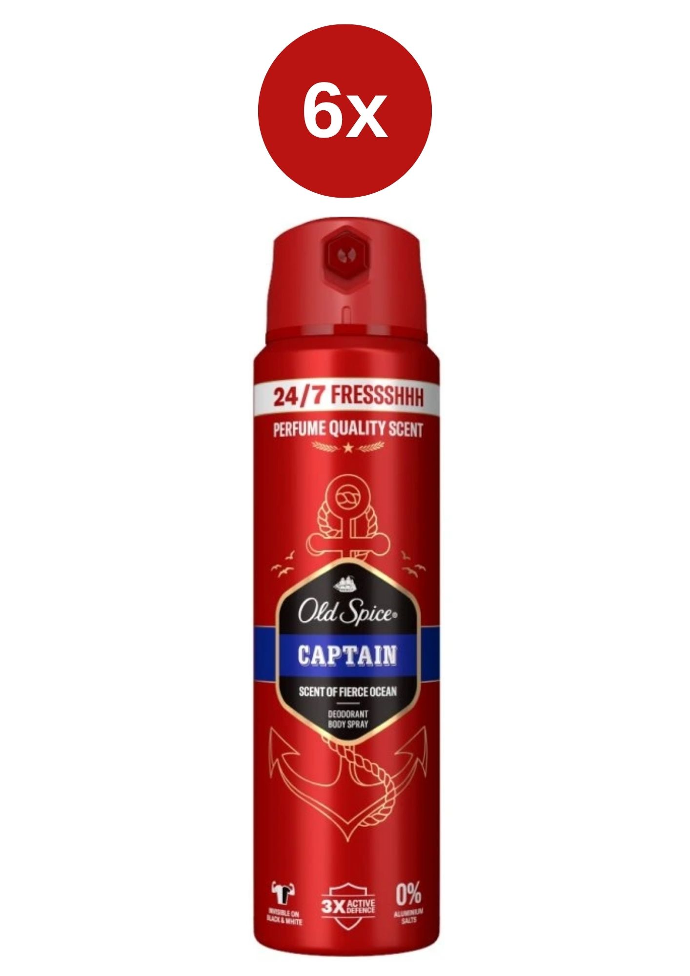 Levně Old Spice Captain deospray 6x150 ml
