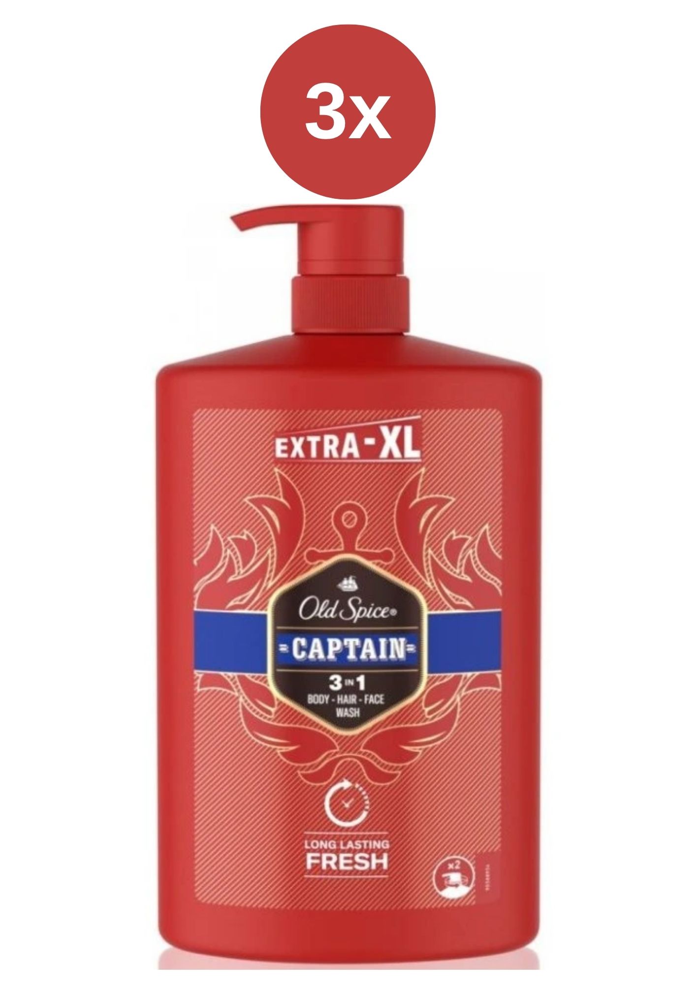 Levně Old Spice Captain sprchový gel pro muže 3x1000 ml