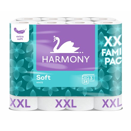 HARMONY Toaletní papír Soft White 3vrstvý 15 m 24 ks