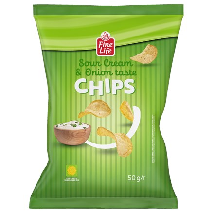 Levně Fine Life Chips smetana 18 x 50 g